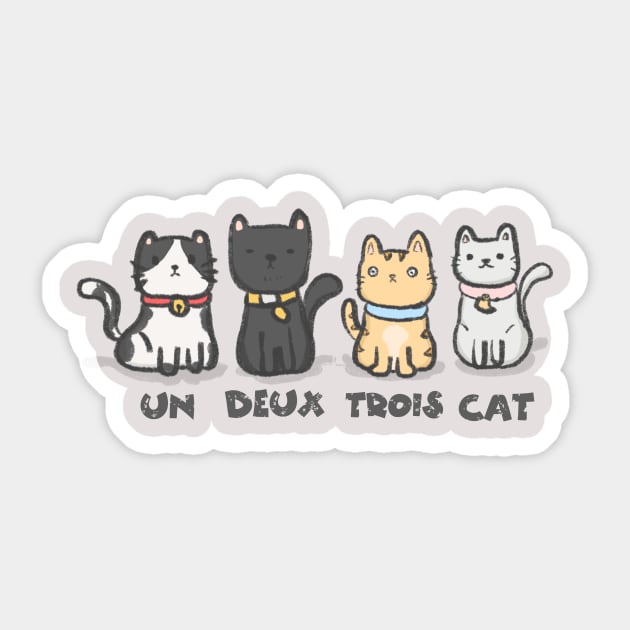 Un Deux Trois Cat Sticker by The WYLD Tribe